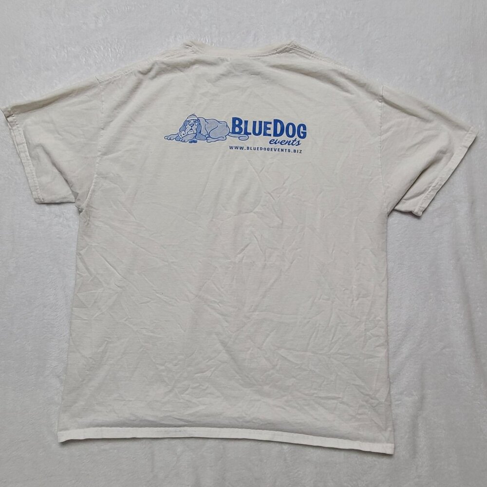 Tournament Champion BlueDog Events CA T-Shirt White XL Poker Distressed - Picture 9 of 9